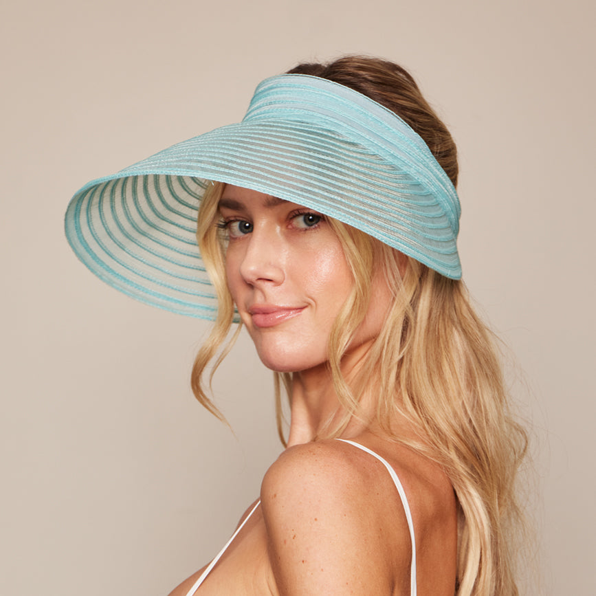 Trixie Packable Horsehair Visor for Women - Stylish Sun Hat for Outdoor Activities, Beach, Golf & Travel