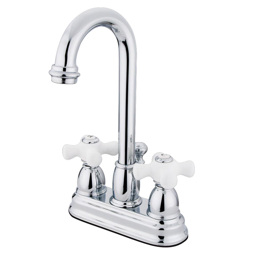 Kingston Brass KB3618PX 4-Inch Centerset Bathroom Faucet - Chrome Finish, Single Handle, Ideal for Bathroom Sink Vanity and Powder Room Installation