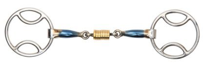 Shires Blue Sweet Iron Bevel with Roller Link - Premium Horse Bit for English Riding & Dressage | Comfortable Equestrian Training Equipment for Show Jumping & Horseback Riding