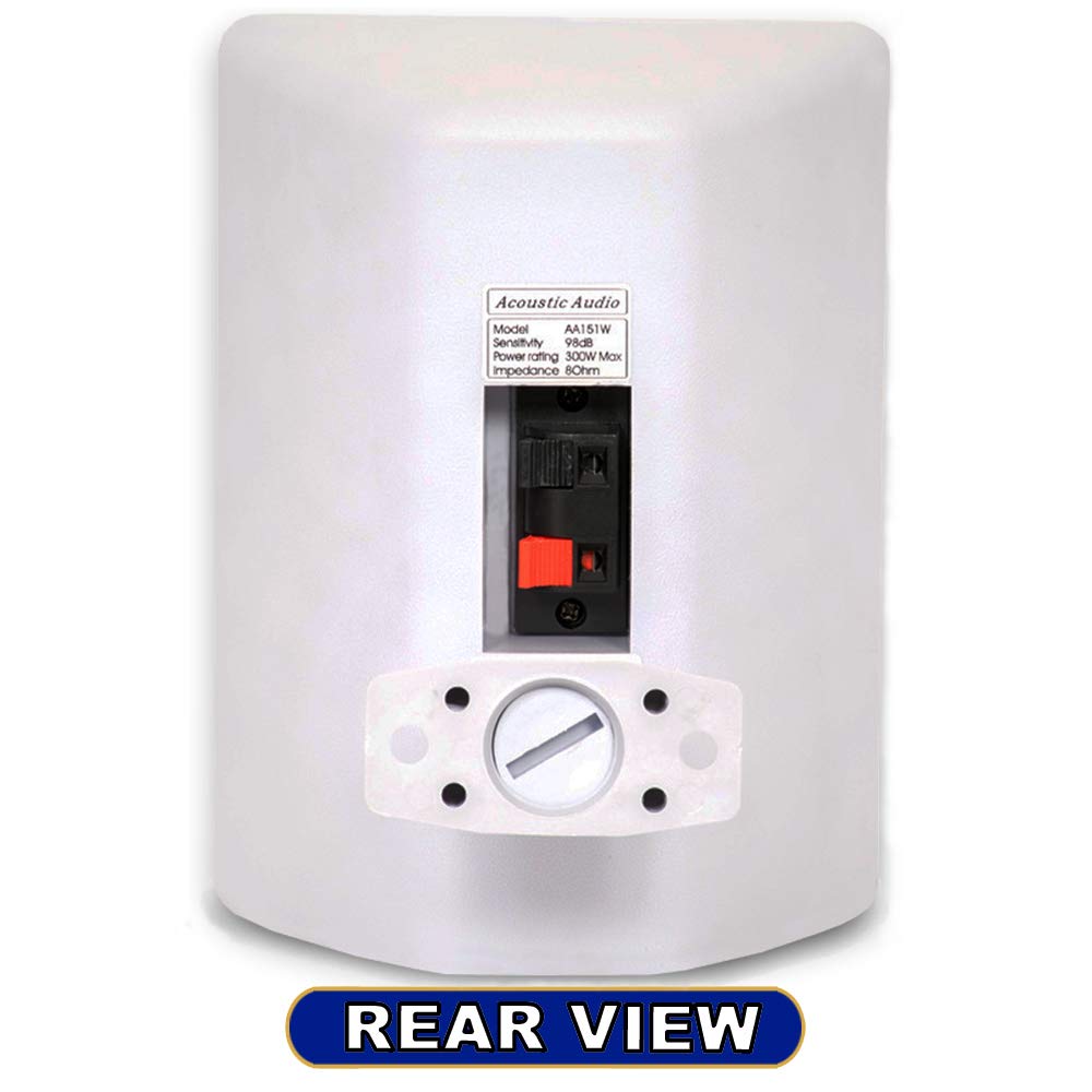 Acoustic Audio 151W 600 Watt 2-Way Indoor/Outdoor Speakers - White Pair (Perfect for Patio, Poolside & Backyard Entertainment)