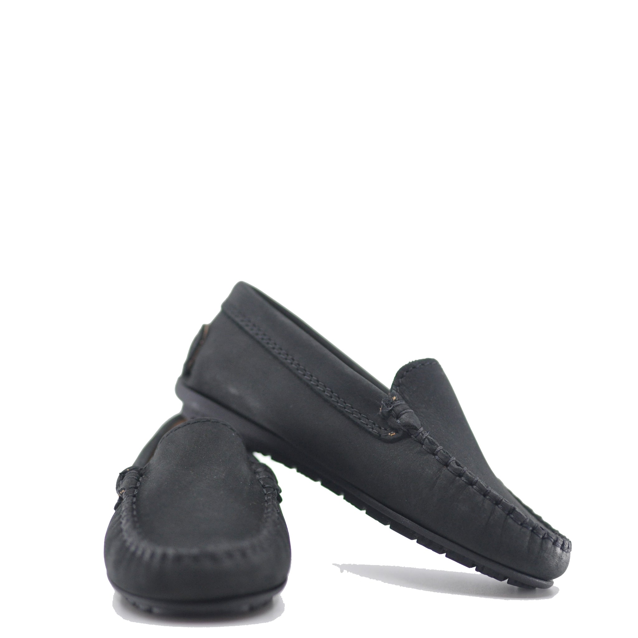 **Men's Atlanta Moccasin Black Nubuck Loafers - Comfortable Slip-On Shoes for Casual & Business Wear**
