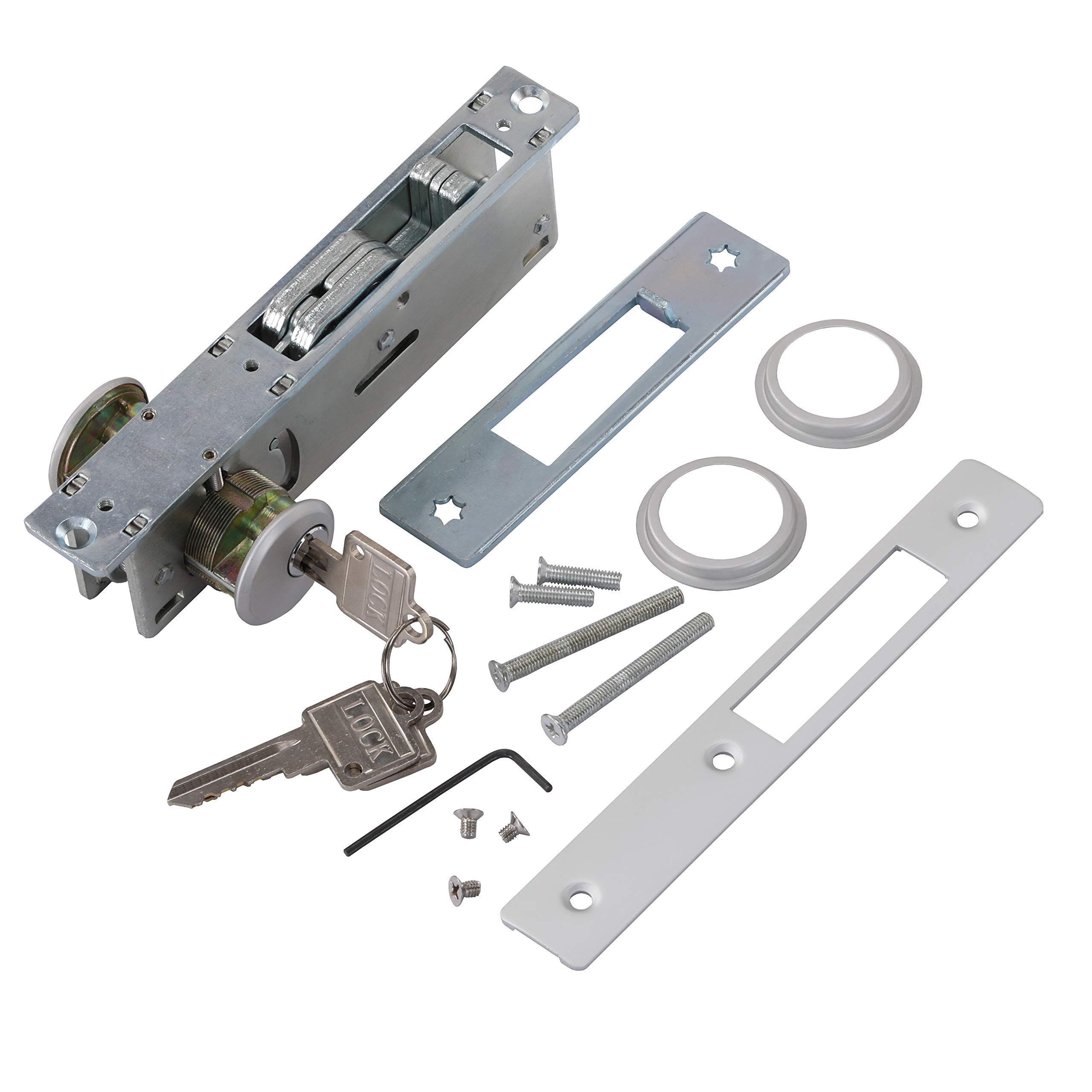 Adams Rite Storefront Door Mortise Lock Hook Deadbolt & Double Keyed Cylinder Combo - 1-1/8