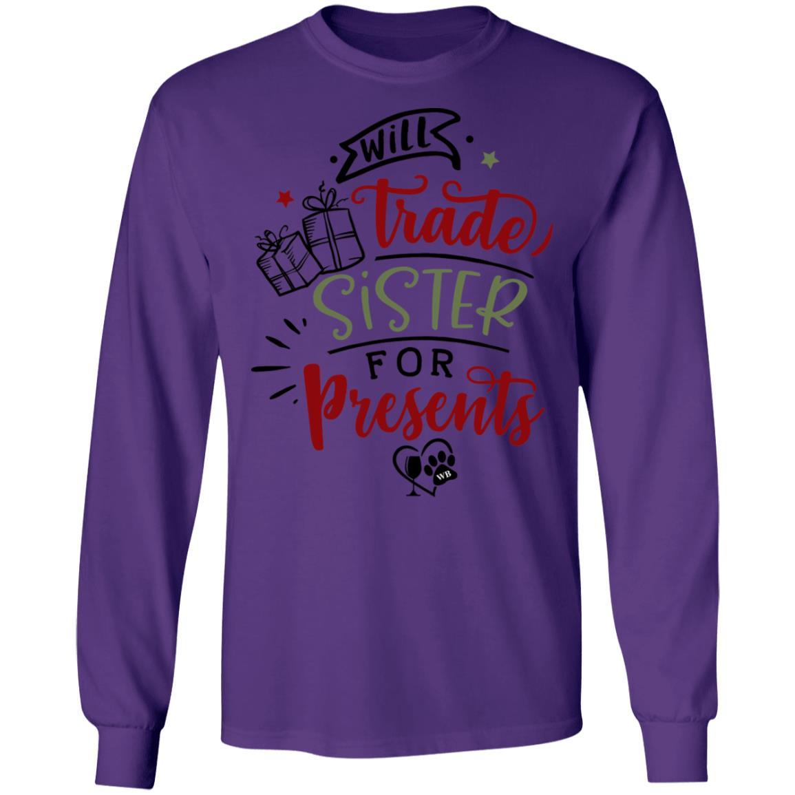 WineyBitches.Co Funny Sibling Gift T-Shirt - Ultra Cotton Long Sleeve Tee for Christmas, Birthday & Family Gifts | Sarcastic Humor Apparel for Sisters & Brothers