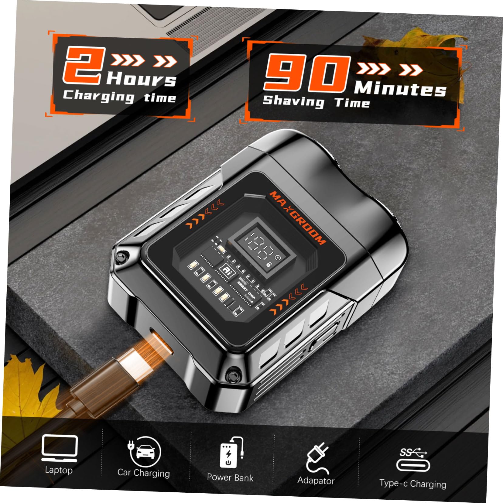 NOLITOY Mini Electric Razor for Men - Portable Travel Shaver, Mustache & Beard Trimmer, Silver Zinc Alloy - Perfect for Grooming at Home, Office, or On-The-Go