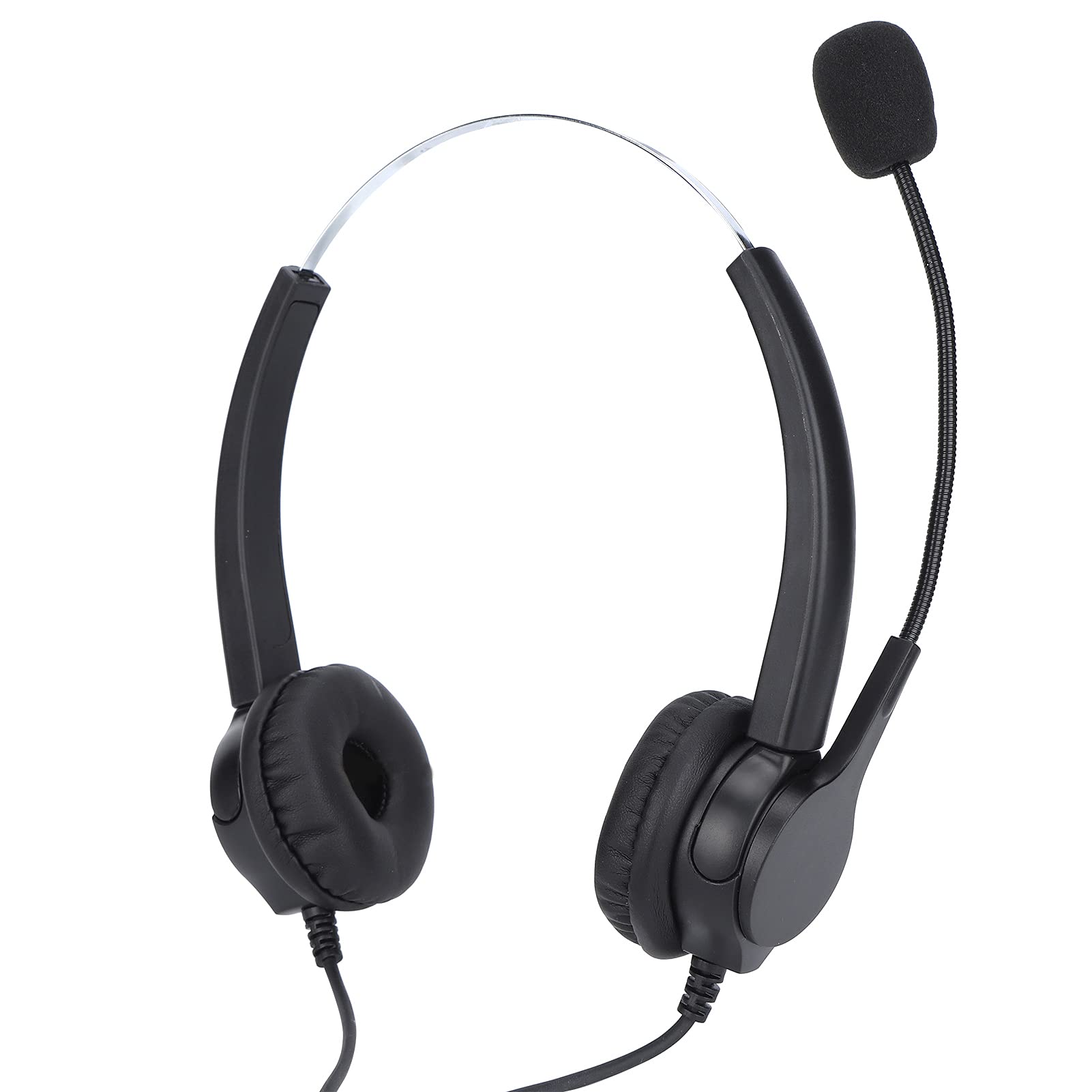 Zopsc-1 Noise Cancelling Monaural Headset with Boom Mic - Hands-Free Office Headphone for Call Centers, Business & Landline Phones (VH500D-3.5) - Perfect for Customer Service, Telemarketing & Remote Work
