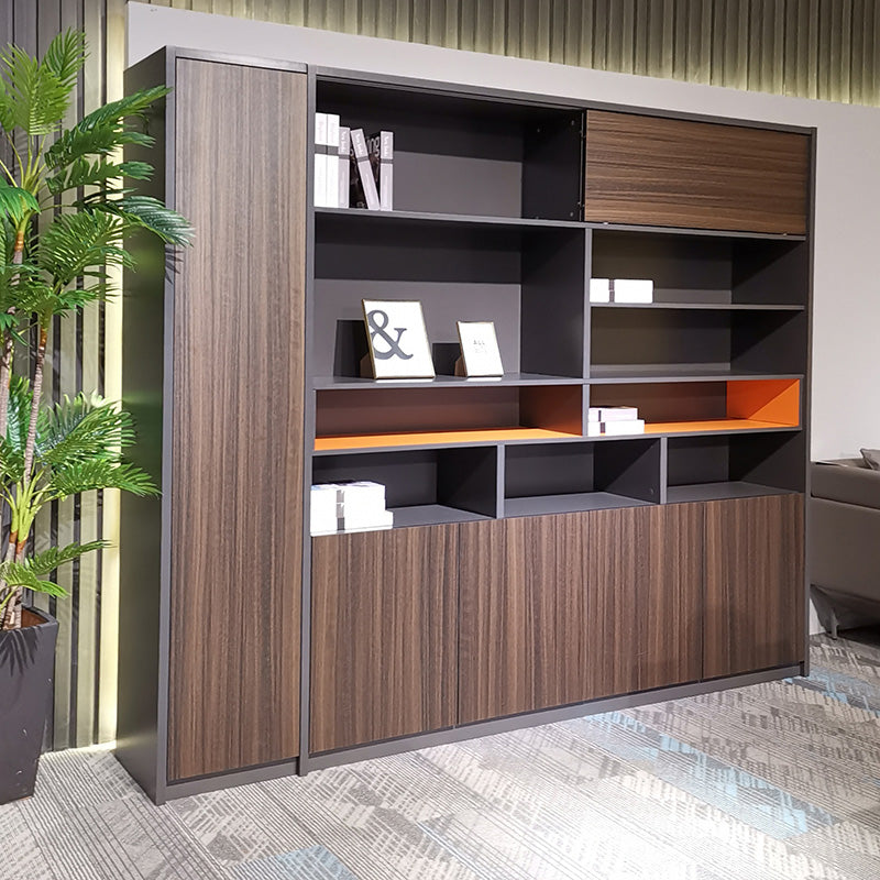 RADDIX 240cm Wooden Display Unit - Modern Brown Shelf for Retail Stores & Home Decor