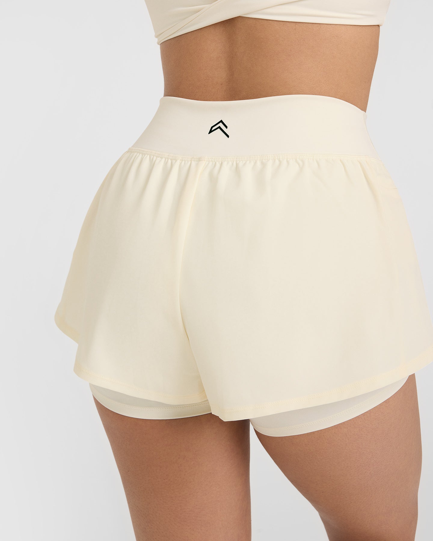 Unisex Double Layer Athletic Shorts - Comfortable & Breathable Workout Shorts for Men & Women | Off White | Perfect for Running, Gym & Casual Wear