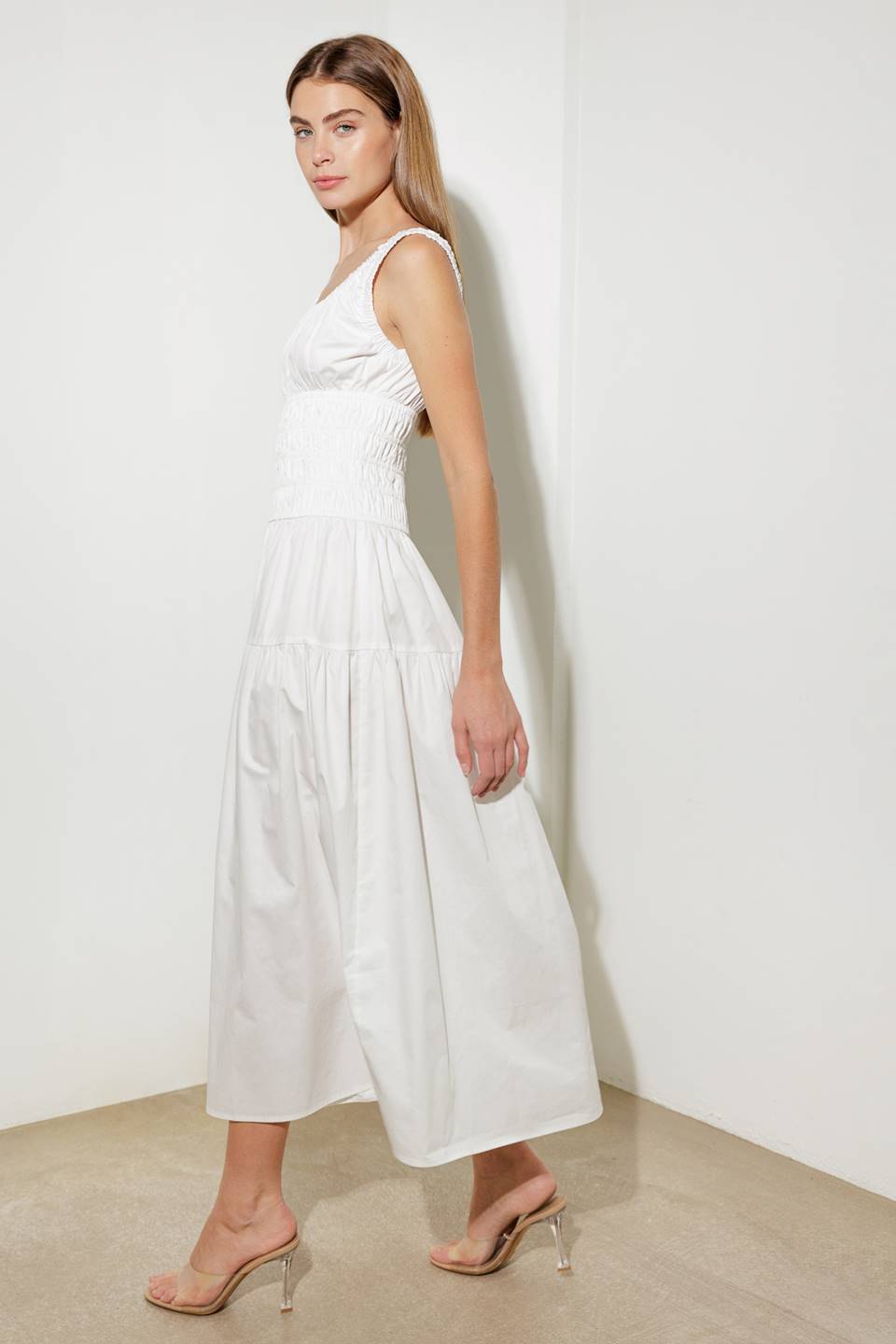 LOVELIEST LOOKS MIDI DRESS WHITE - Elegant Flowy Summer Dress for Women | Perfect for Beach Vacations, Date Nights & Special Occasions
