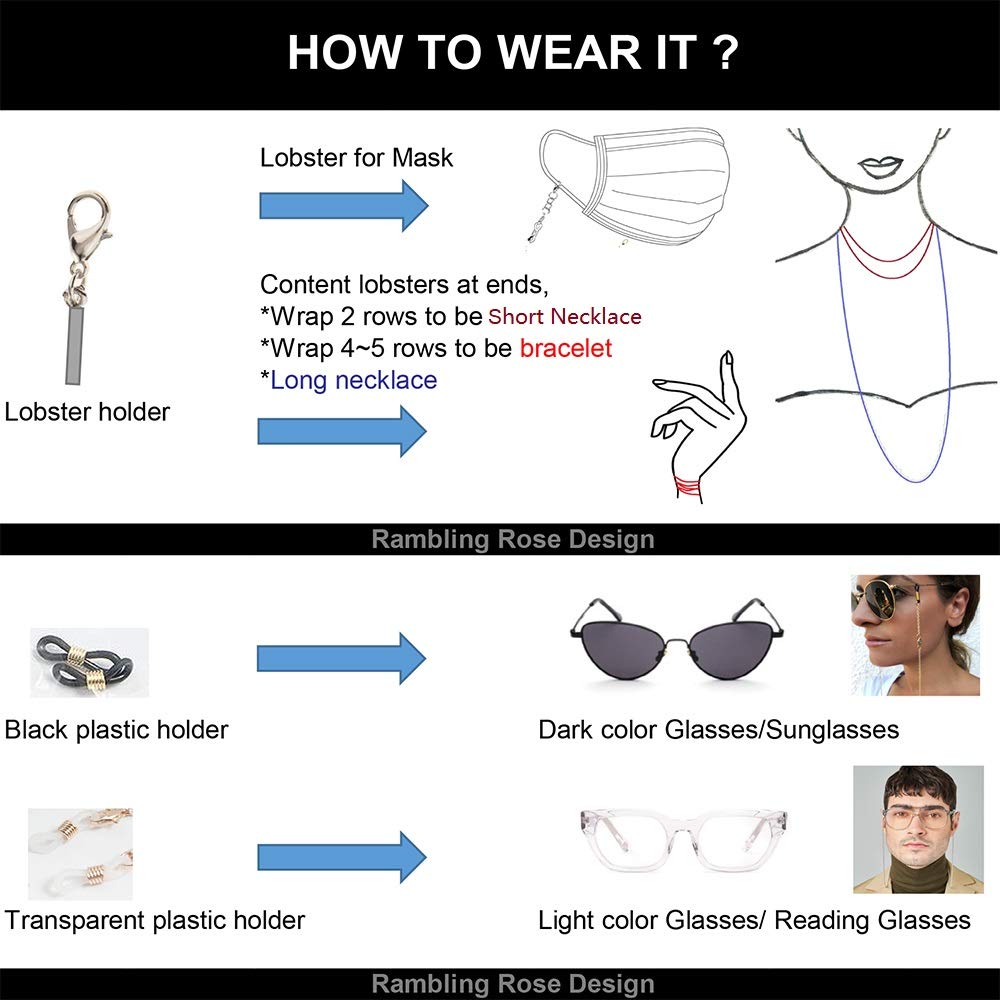 Trendy Eyeglass Chain Mask Holder with Pear and Butterfly Charm - Stylish and Functional Glasses Strap for Women & Men - Perfect for Reading, Driving, and Outdoor Activities
