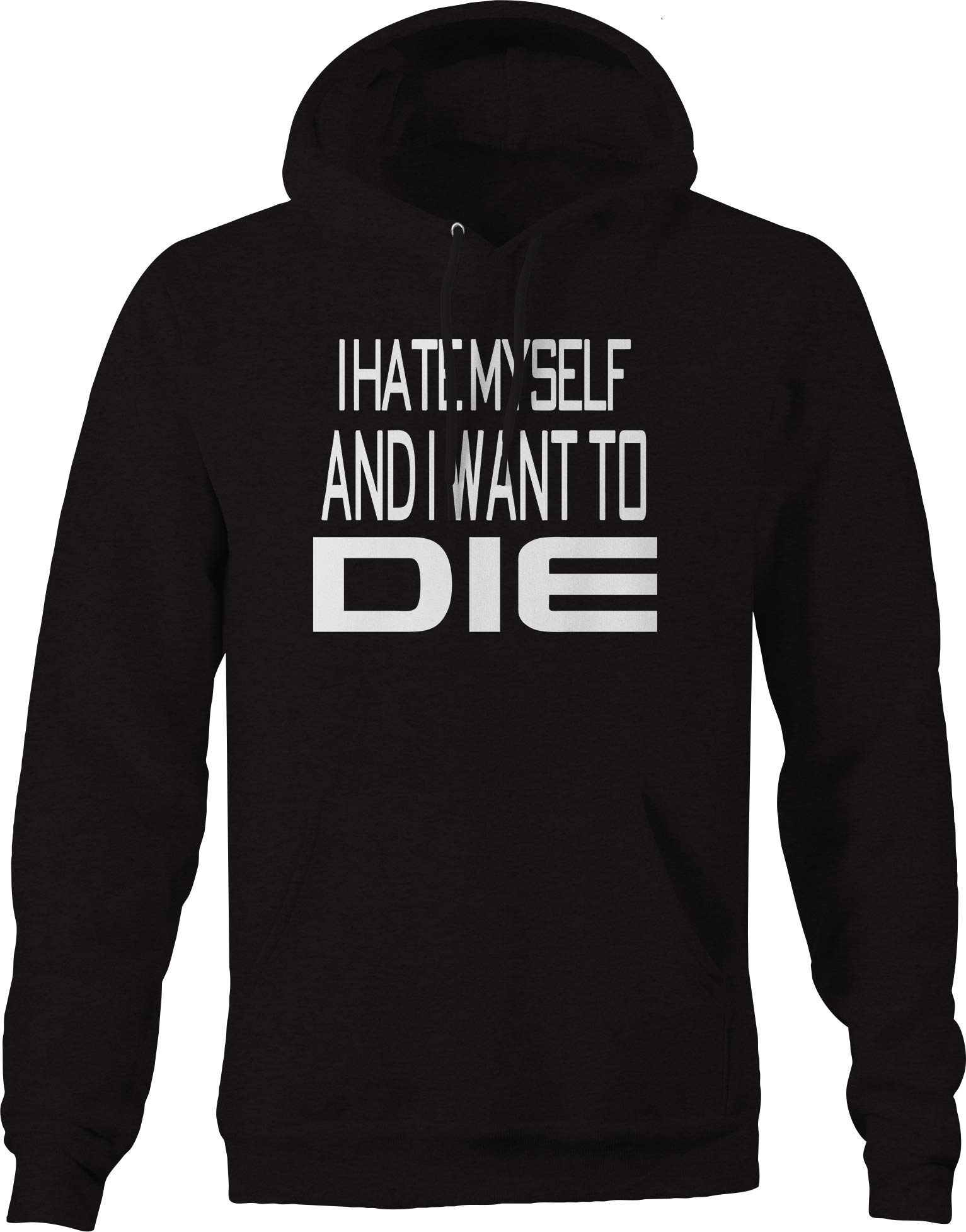 I Hate Myself Hoodie for Men - Black Pullover Sweatshirt | Comfortable & Trendy Streetwear for Casual Wear, Gym, and Everyday Outfits