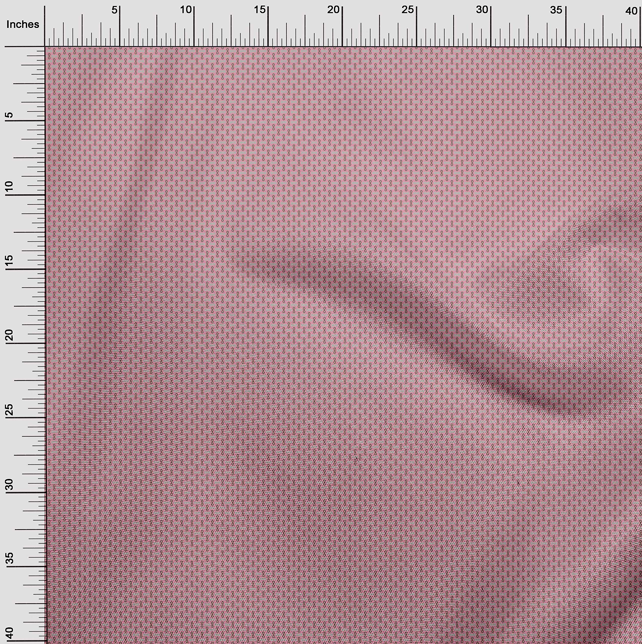 oneOone Cotton Poplin Pink Geometric Print Fabric by The Yard - 42 Inch Wide Soft Dress Material for DIY Clothing, Quilting & Home Decor Projects