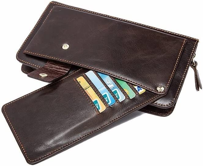Premium Genuine Leather Men's Wallet Clutch - Slim RFID Blocking Card Holder & Money Organizer for Business & Travel | Perfect Gift for Dad, Husband, Boyfriend