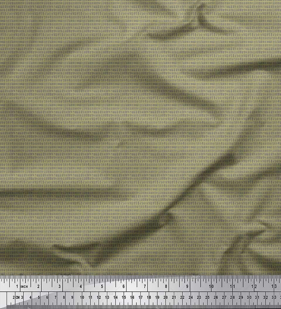 Soimoi 100% Polyester Georgette Fabric - Grey Boxes Shirting Print - 42 Inches Wide by The Yard - Perfect for Dresses, Blouses, and DIY Sewing Projects