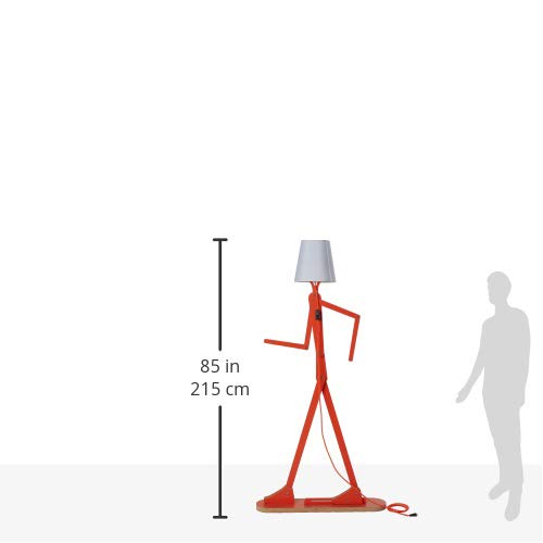 Stylish Wooden Floor Lamp with Swing Arm - Tall Decorative Standing Light for Living Room, Bedroom, Office & Farmhouse - Energy Efficient LED Bulb Included (Orange) - Perfect Reading Lamp & Cozy Home Decor Gift Idea