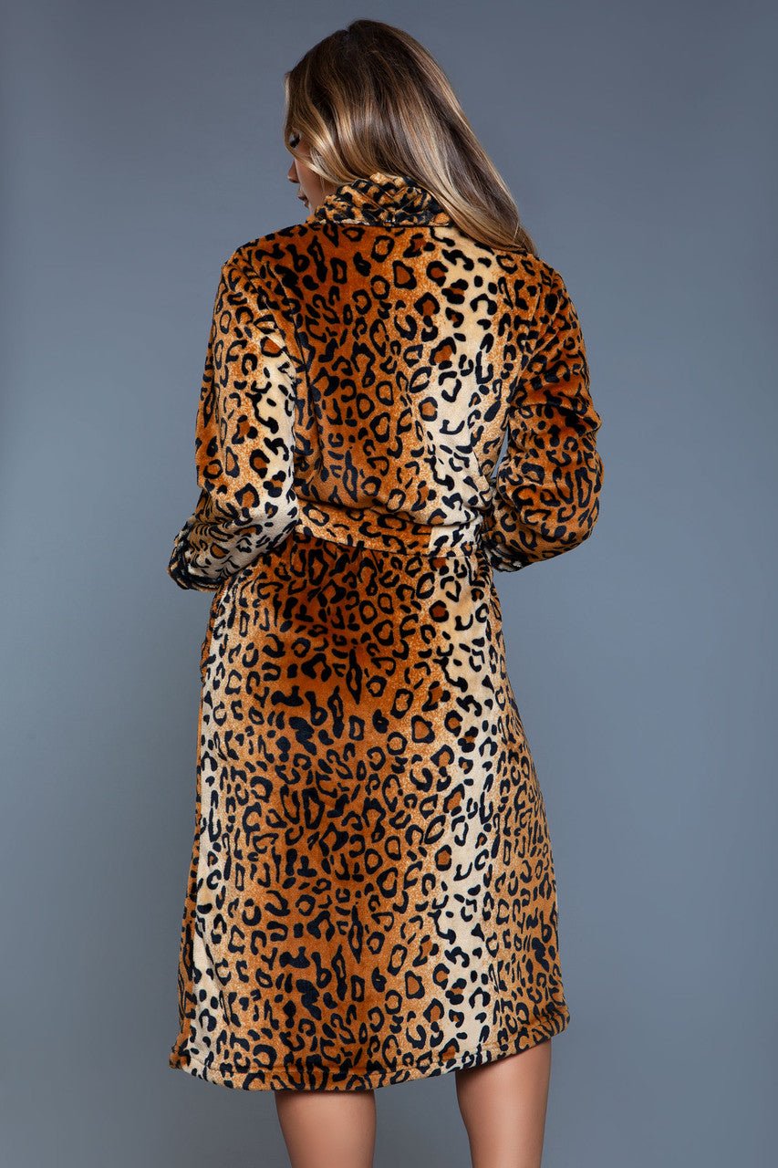 BeWicked Women's Leopard Print Robe 2071 | Soft & Sexy Lingerie Robe for Women | Perfect for Boudoir, Bridal Shower & Romantic Nights