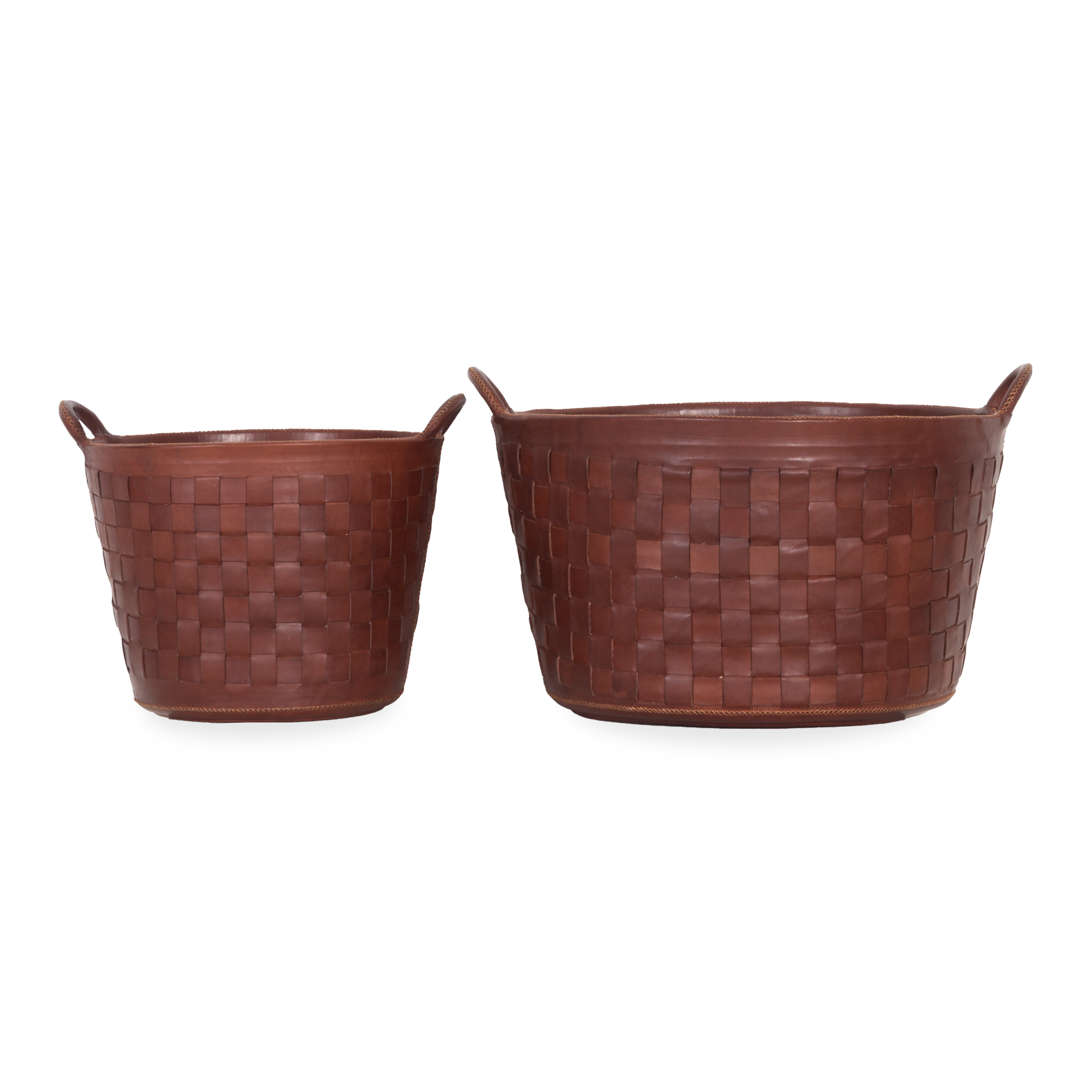 Handwoven Leather Storage Basket - Natural Braided Design for Home Decor, Organizing Blankets, Toys & More | Perfect for Living Room, Bedroom & Nursery