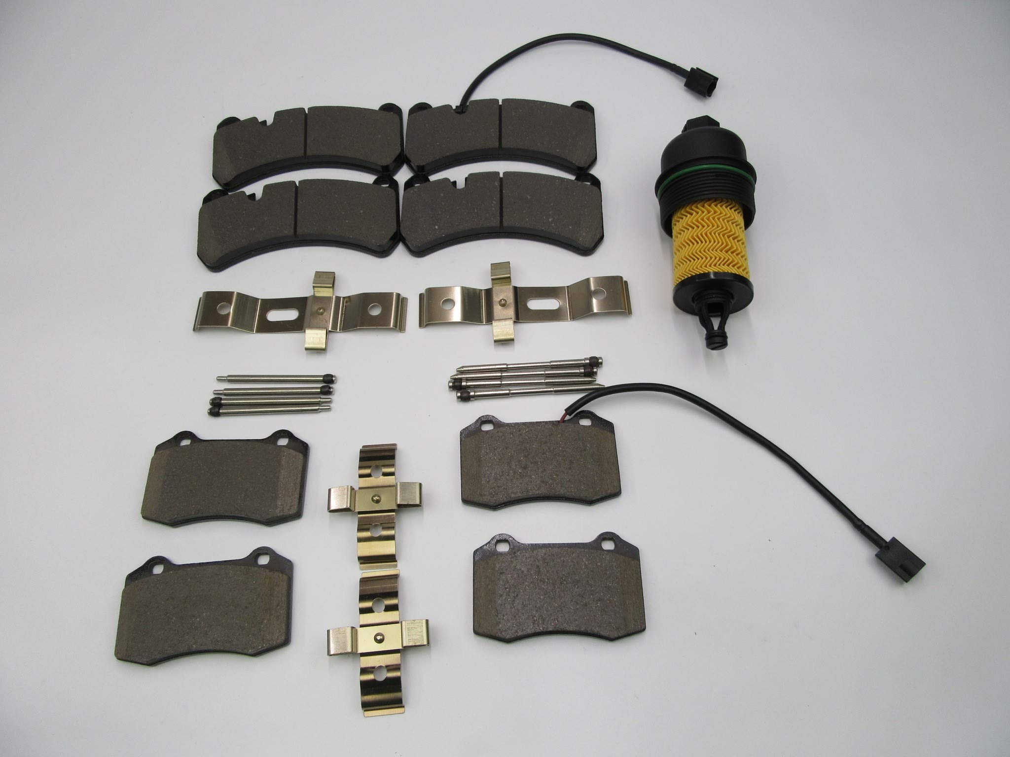 High Performance Replacement Front & Rear Brake Pads + Oil Filter Kit for Maserati Ghibli & Quattroporte #592 - Perfect for DIY Car Maintenance & Performance Upgrades