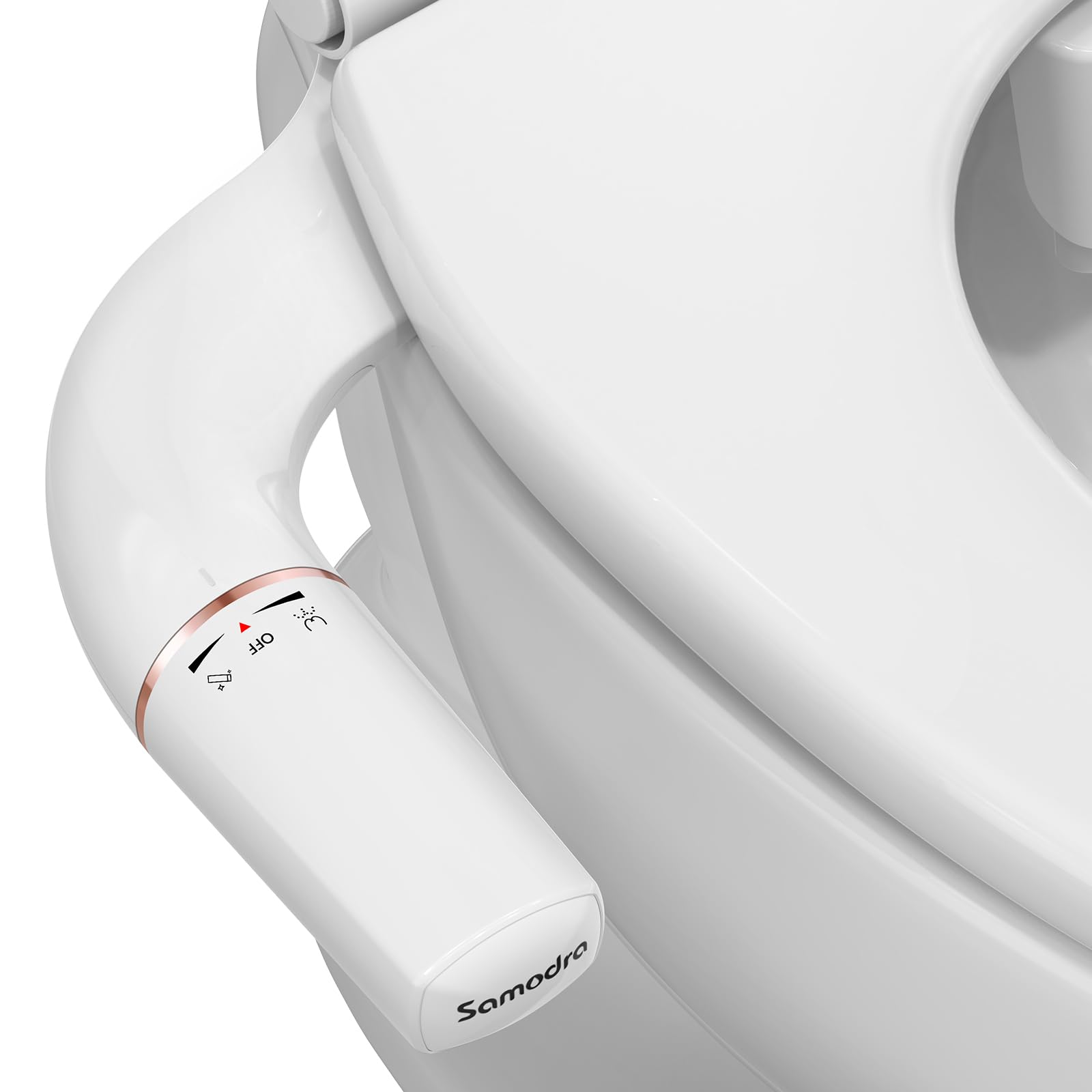 SAMODRA Ultra-Slim Bidet Toilet Attachment with Self-Cleaning Nozzle - Adjustable Water Pressure Fresh Water Sprayer for Hygienic Cleaning - Easy Installation for Existing Toilets - Perfect for Bathroom Upgrade & Enhanced Personal Hygiene