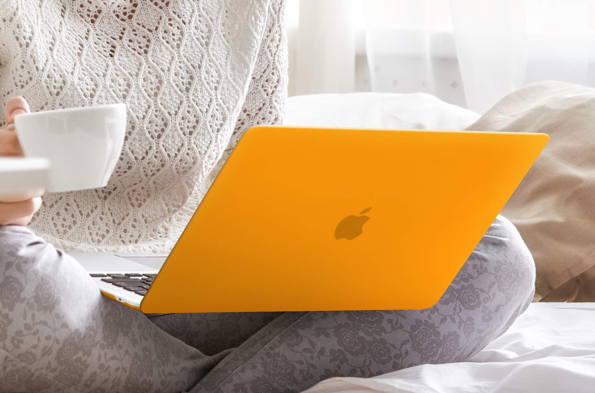 Batianda Shockproof Hard Case for MacBook Pro 13 Inch (2020-2021) - Protective Shell Cover with Keyboard Cover & Screen Protector for M1 A2338/A2289/A2251 Models | Matte Orange Finish | Perfect for Work, Travel & School Use
