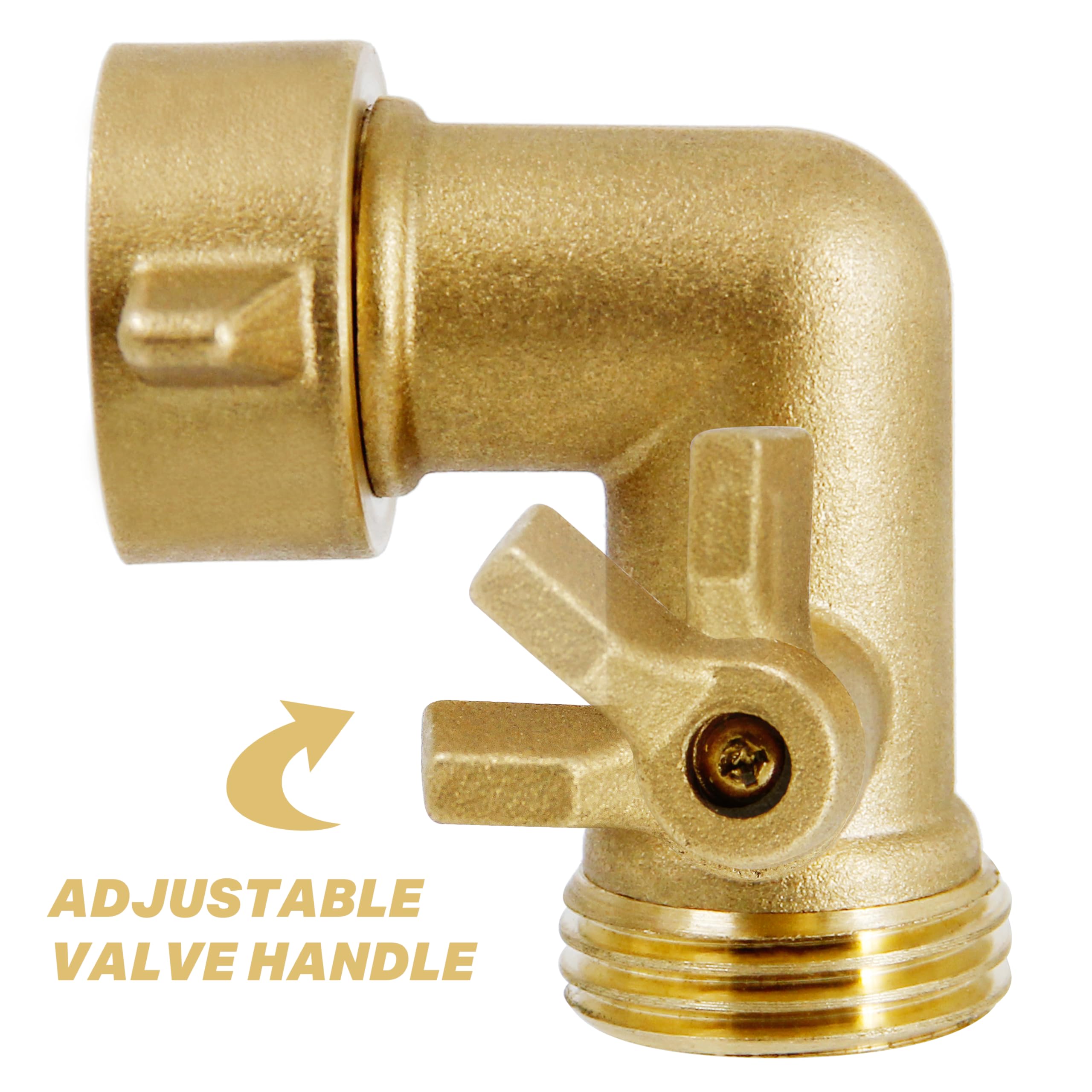 Twinkle Star 90 Degree Garden Hose Elbow with Shut Off Valve 2 Pack - 3/4