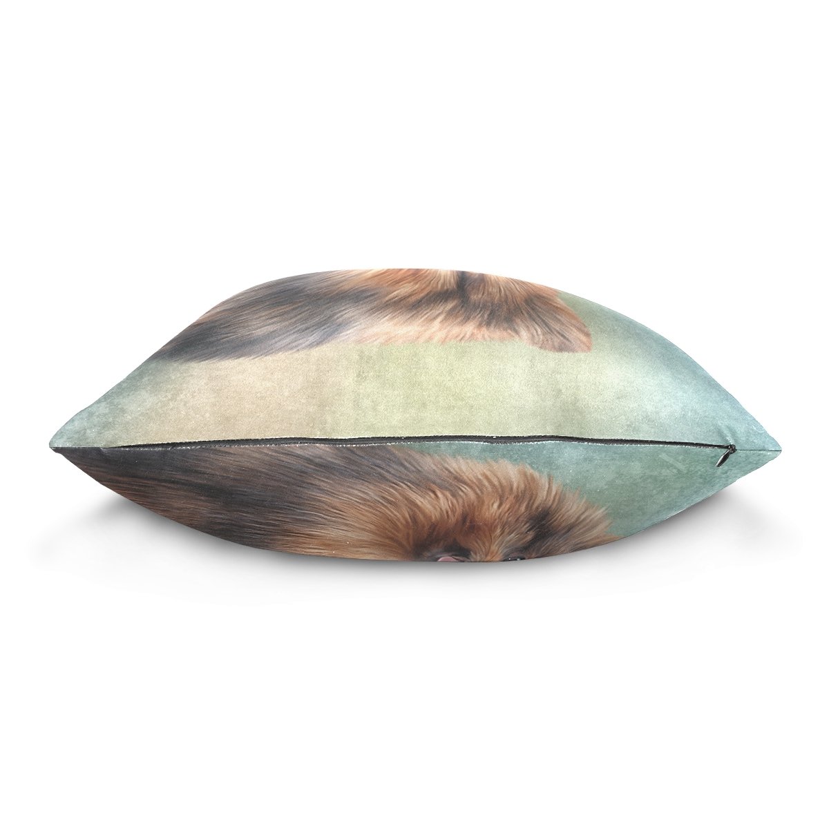 German Shepherd Pomeranian Velvet Plush Throw Pillow Cover 18x18 Inch - Soft Floral Dog Pattern Cushion Case with Hidden Zipper for Sofa, Couch, Bed - Perfect for Living Room Decor, Pet Lover Gift, Cozy Home Accessories