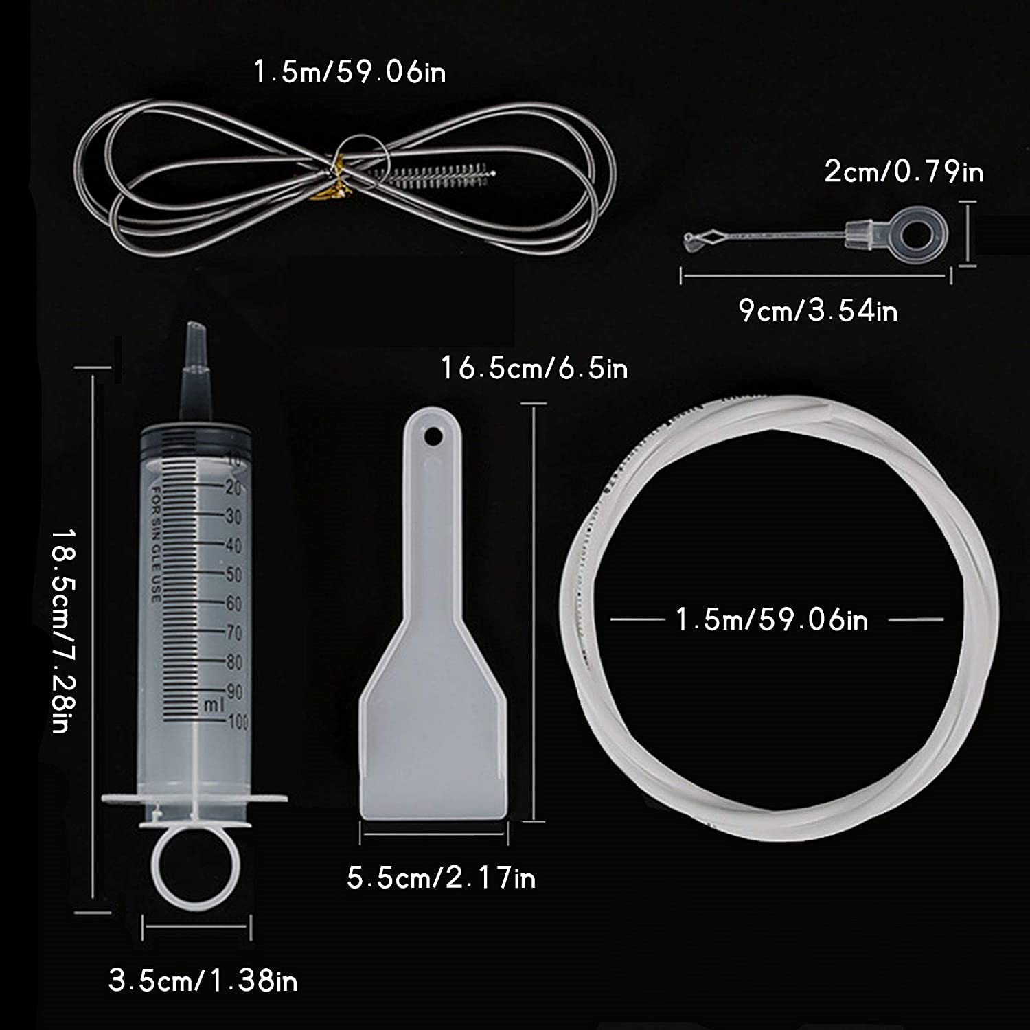Refrigerator Drain Hole Cleaner Kit - 5-Piece Reusable Ice Shovel, Drain Pipe Cleaner & Deicing Tool Set for Home Fridge Maintenance - Perfect for Defrosting, Unclogging & Deep Cleaning Refrigerators