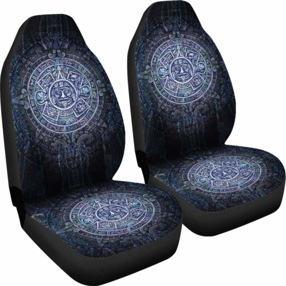 Premium Aztec Symbol Blue Car Seat Covers (Set of 2) - Universal Fit for Most Vehicles - Waterproof & Breathable Fabric - Perfect for SUVs, Trucks & Sedans - Stylish Protection for Daily Commute & Road Trips