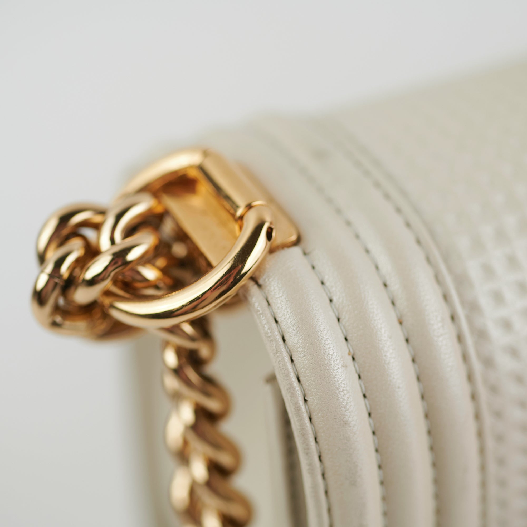 Chanel Old Medium Cube Embossed Boy Bag in White - Luxury Crossbody Bag for Women, Perfect for Date Night & Special Occasions
