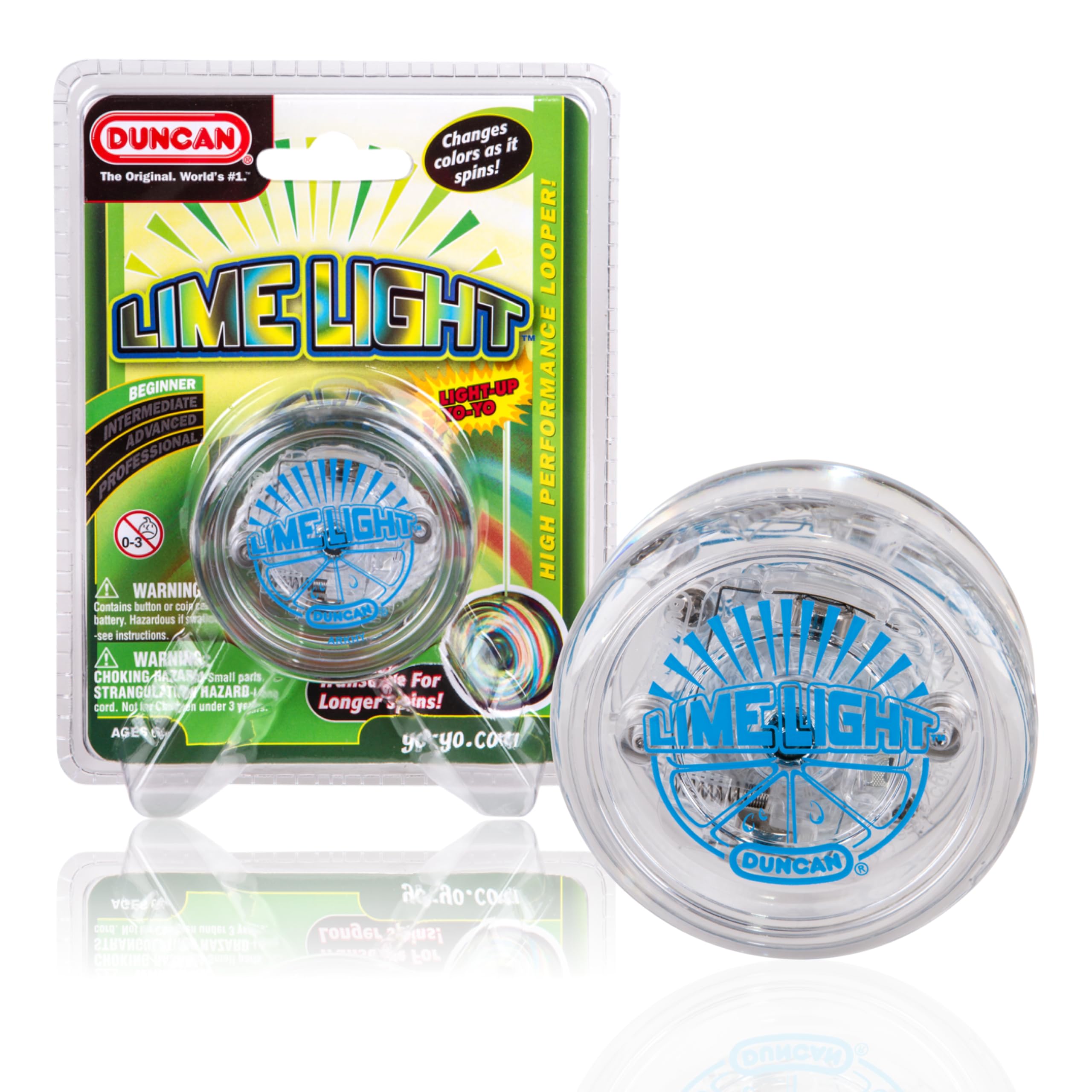 Limelight LED Yo-Yo for Beginners - Clear Blue Light-Up Toy for Night Play