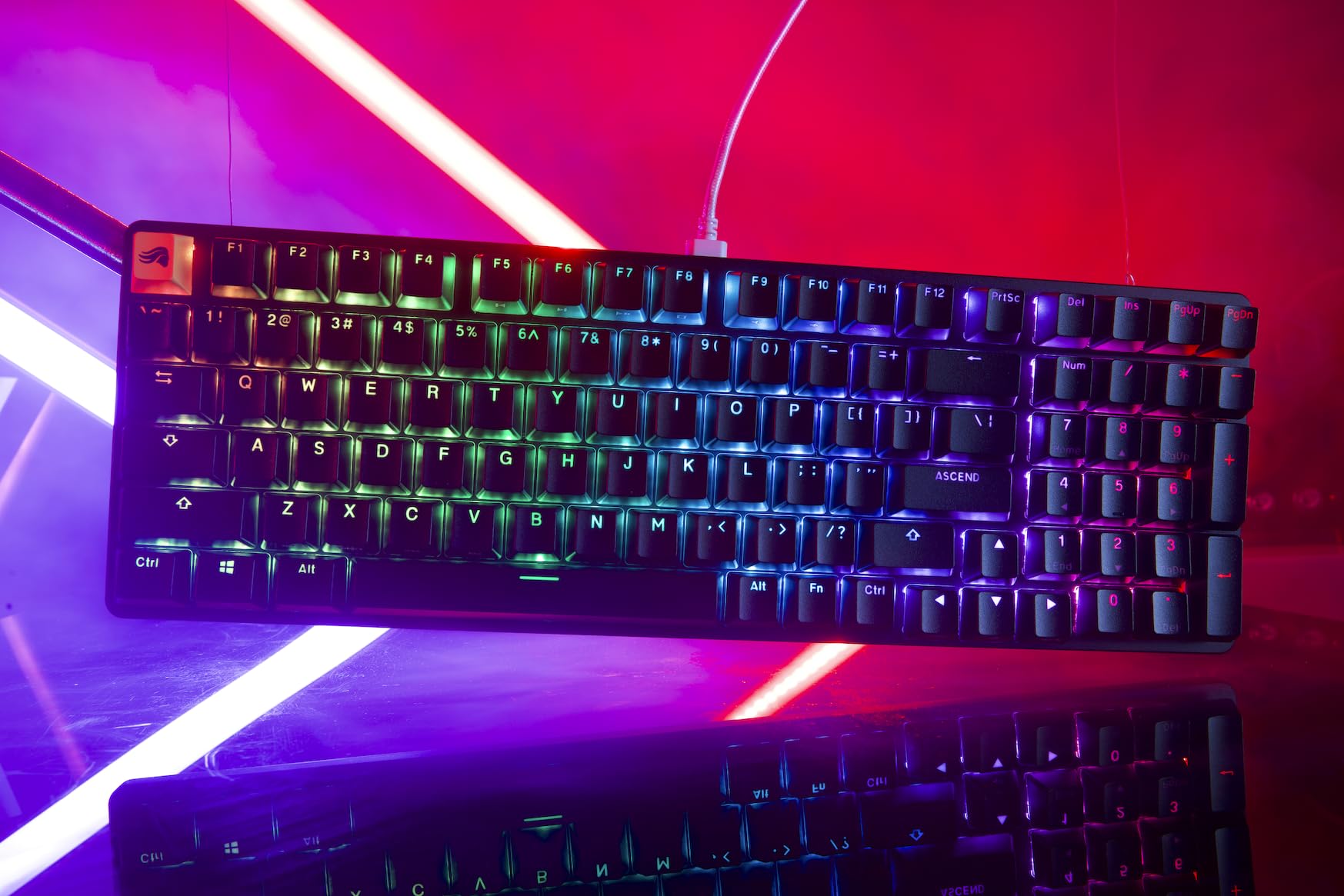 Glorious GMMK 2 Full Size (96%) Mechanical Gaming Keyboard - Aluminum Frame, Hot-Swappable, Double-Shot PBT Keycaps, Glorious Fox Switches, RGB Backlit, German QWERTZ Layout - Black | Perfect for Esports, Streaming & Office Work