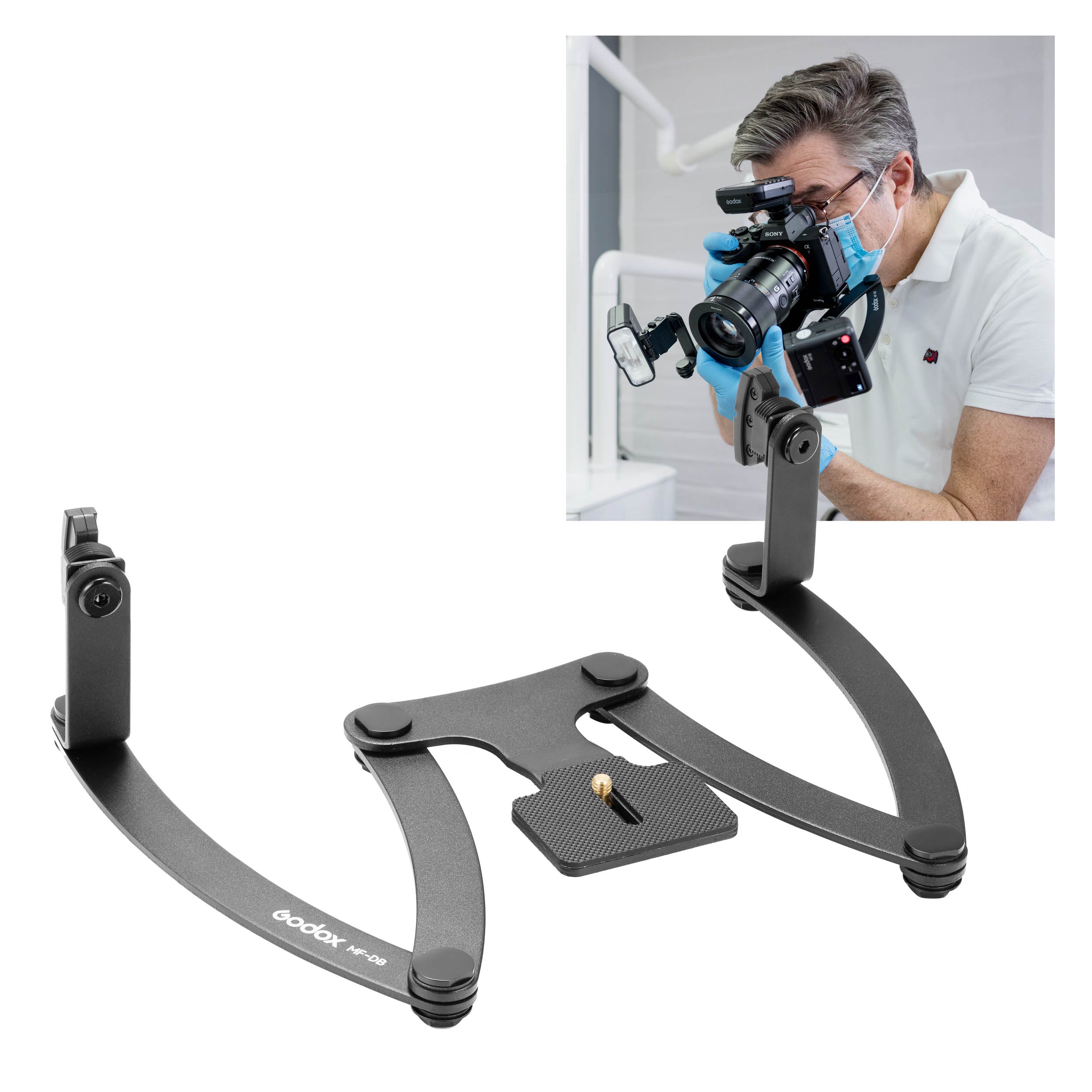 Godox MF12 Dental Photography Bracket - Professional Dental Mirror & Camera Mount for Intraoral Imaging - Perfect for Dentists, Orthodontists & Dental Clinics