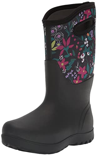 Cartoon Flower Print - Black