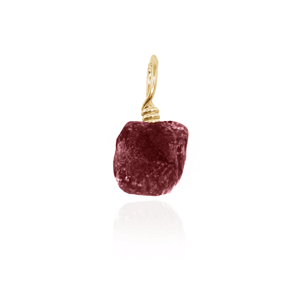 Natural Tiny Raw Ruby Crystal Pendant Necklace - Uncut Gemstone Jewelry for Women & Men - Perfect for Boho Style, Meditation & Spiritual Healing