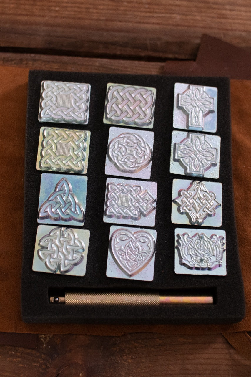 Celtic Design Embossing Tool Set - Handcrafted Leather Stamping Kit for DIY Leatherworking, Bookbinding & Personalized Gifts | Perfect for Crafters, Artists & DIY Enthusiasts