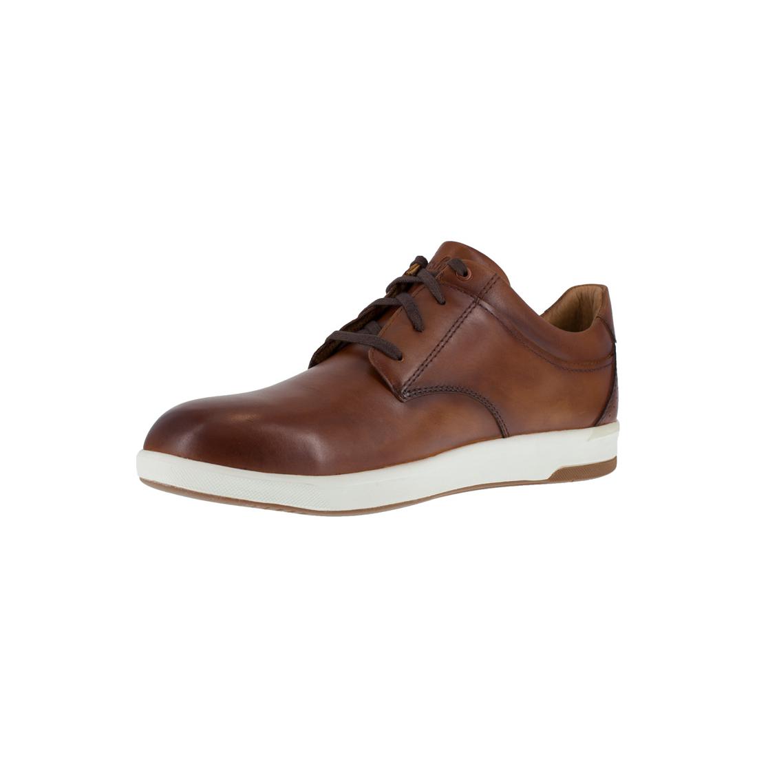 **Men's Cognac Steel Toe Oxford Work Shoes - Comfortable & Durable Crossover Work Boots for Construction, Warehouse & Safety Jobs**