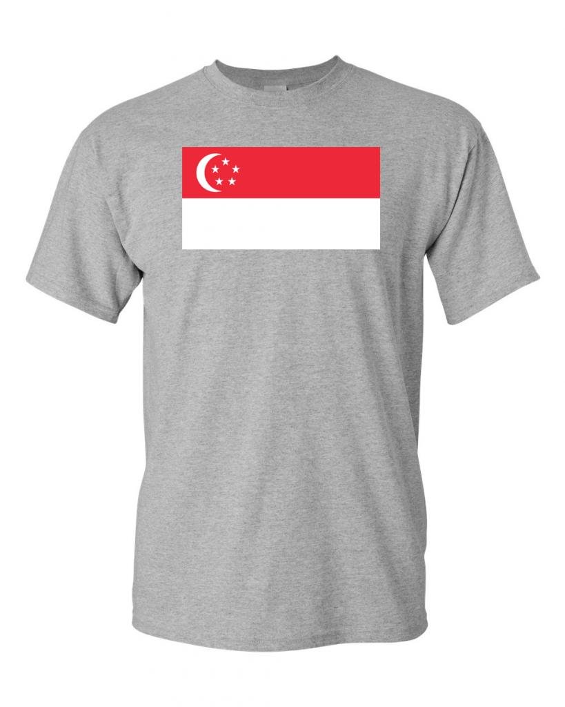 Singapore Flag T-Shirt for Adults - Patriotic & Stylish Cotton Tee - Perfect for National Day, Travel & Sports Events