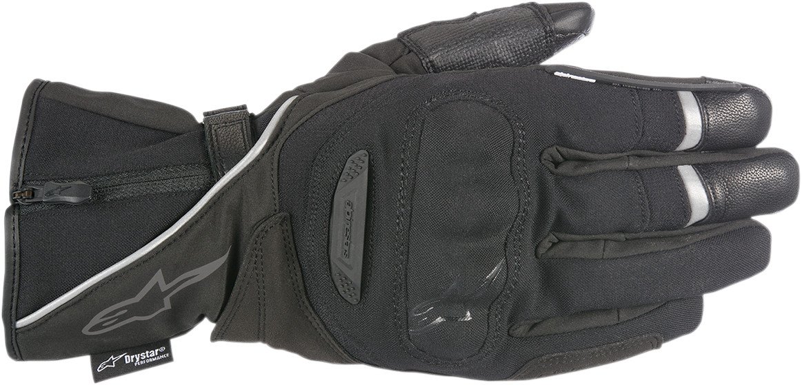 Alpinestars Primer Drystar Black Leather Motorcycle Gloves for Men - Size M (3528418-10) - Waterproof & Windproof Riding Gloves for All-Weather Protection - Perfect for Commuting, Touring & Adventure Riding
