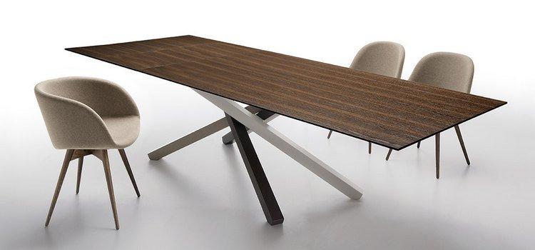 Midj Pechino Modern Dining Table - Elegant Wooden Kitchen Table for 6, Perfect for Family Dinners & Entertaining Guests