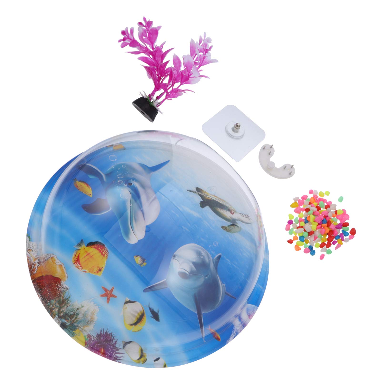 POPETPOP Acrylic Hanging Wall Fish Bowl - Wall Mounted Fish Tank & Plant Terrarium for Home, Office Decor | Perfect for Living Room, Bedroom, or Workspace