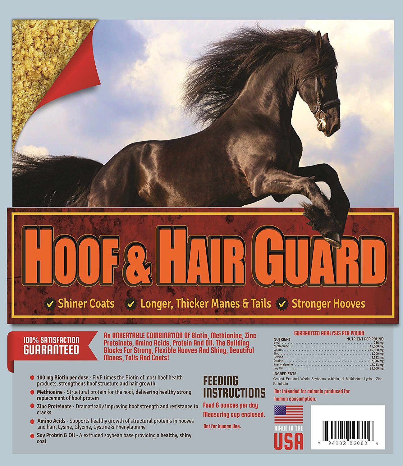 Hoof & Hair Guard 40 lb - Premium Horse Hoof Strengthener & Coat Conditioner Supplement for Stronger Hooves & Shiny Coat - Ideal for Show Horses, Racehorses & Performance Equines