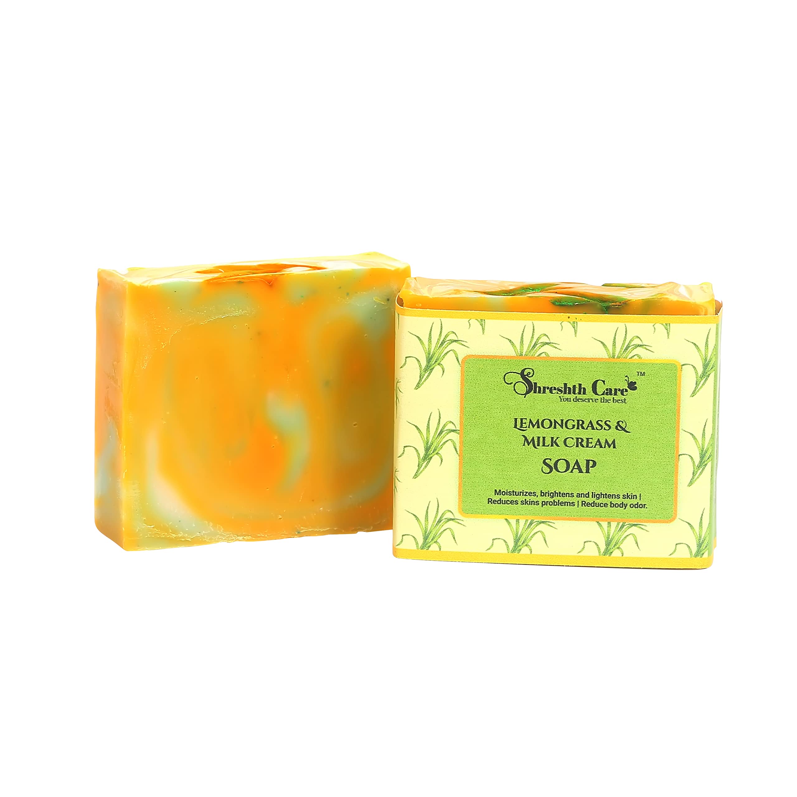 **Organic Lemongrass Milk Cream Handmade Soap – Cold Process Artisan Soap for Dry, Oily, Sensitive & Normal Skin | Hydrating, Brightening & Moisturizing Bar Soap with Lemongrass Oil, Cucumber & French Clay | Luxury Bath Soap for Men, Women & Kids | Made in India (100g) – Perfect for Daily Skincare & Relaxing Baths**
