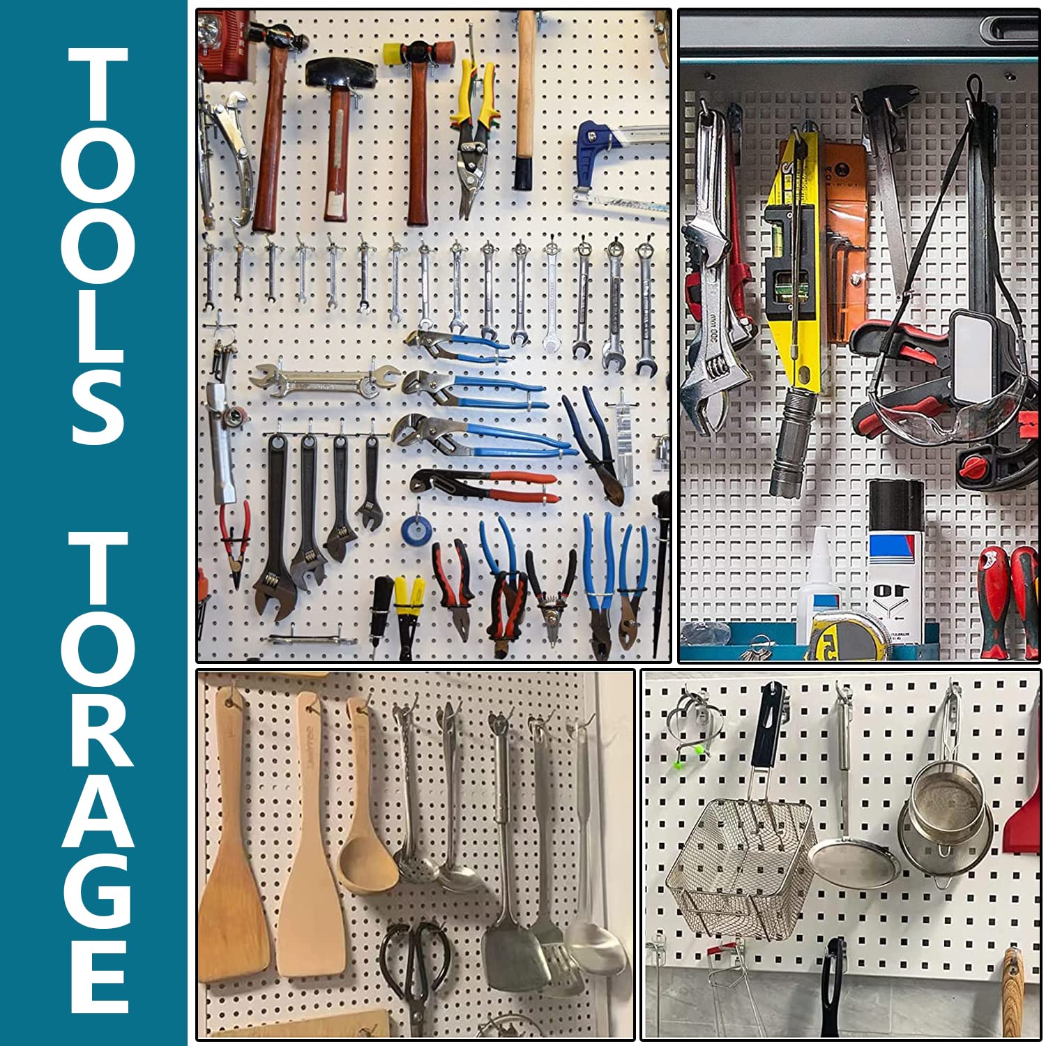4 Inch 23 Pack L-Shaped Pegboard Hooks with Plastic Tips - Fits 1/4
