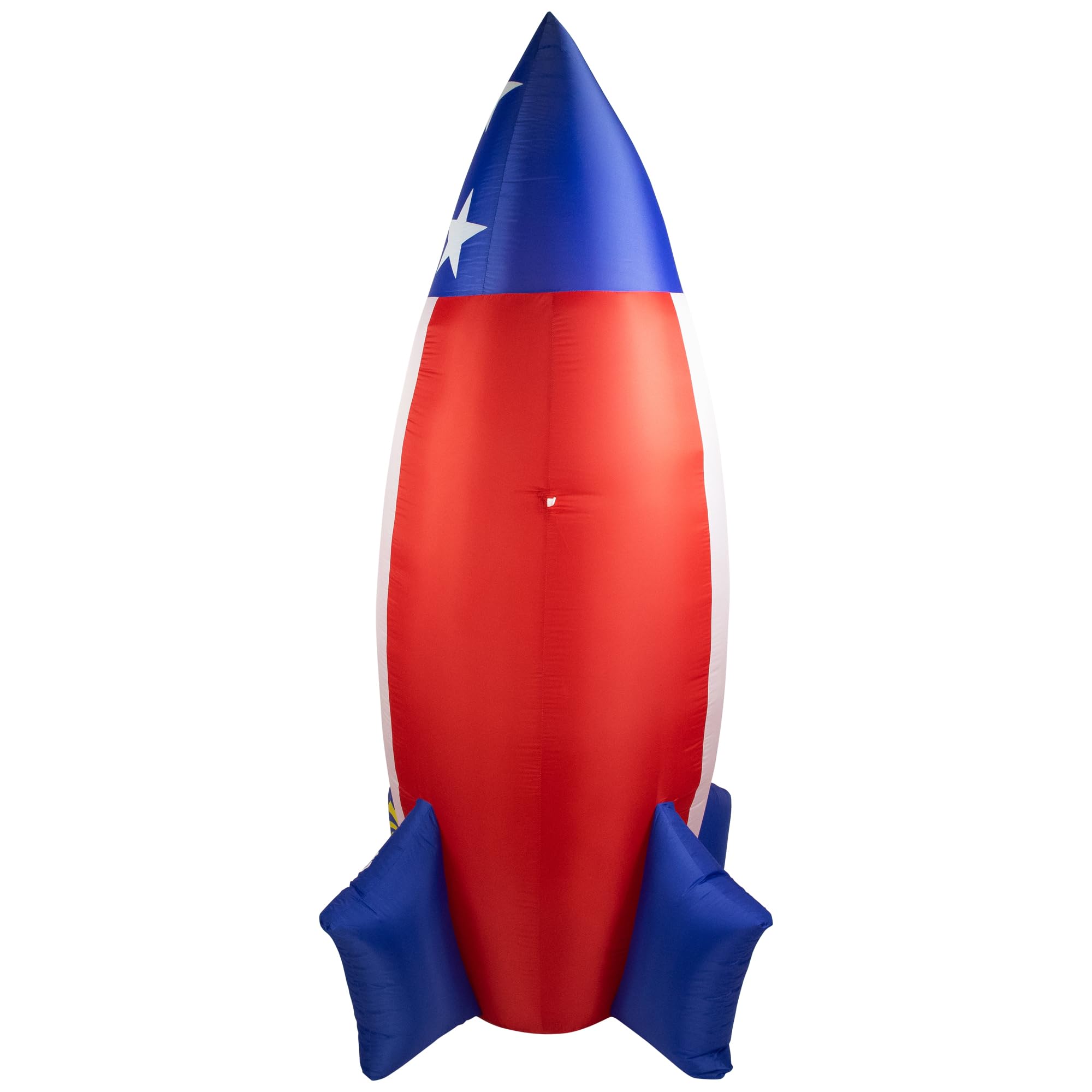 Northlight 8ft LED Lighted Inflatable Americana Rocket Outdoor Decoration with Clear Lights - Patriotic Yard Decor for 4th of July, Christmas, and Backyard Parties