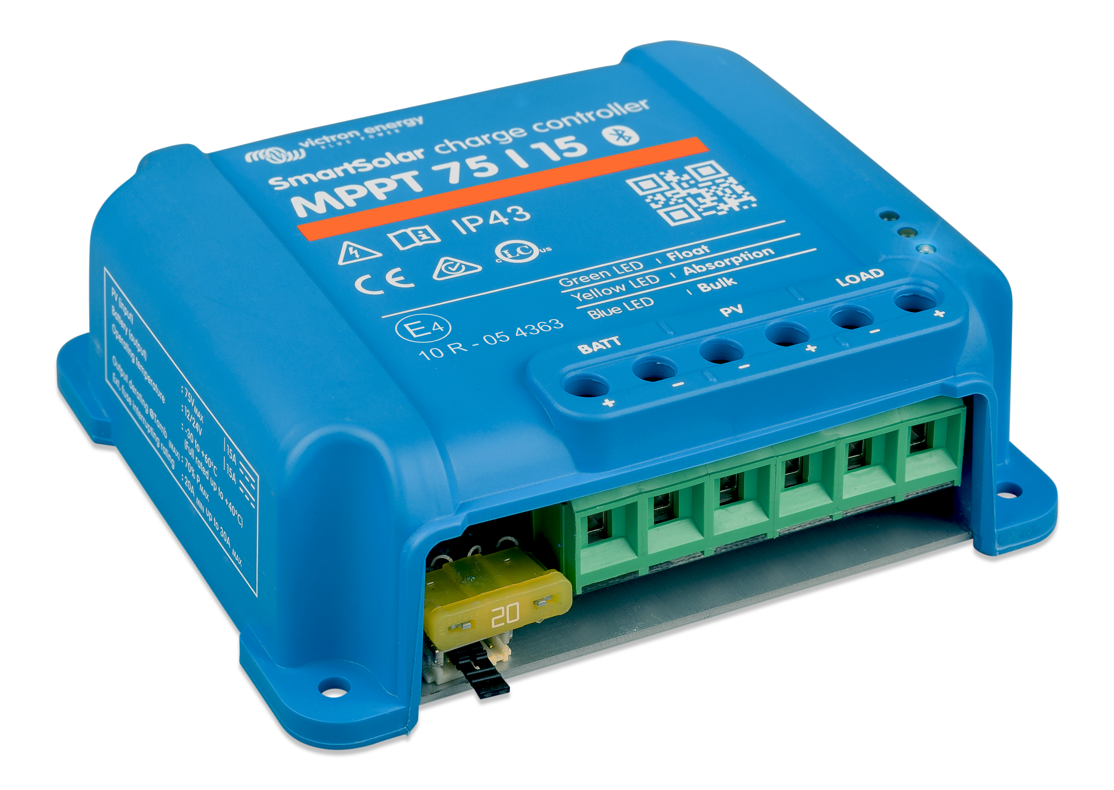 Victron Energy SmartSolar MPPT 75/15 12V/24V Solar Charge Controller - 15A Max Input - Bluetooth Monitoring | Perfect for RVs, Boats & Off-Grid Solar Systems