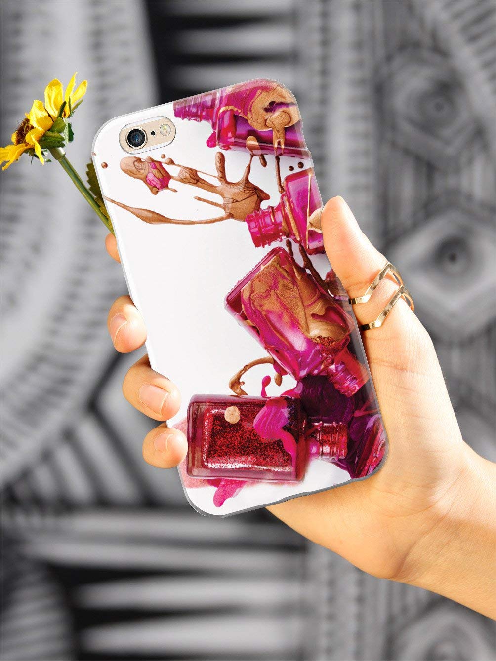 Inspired Cases - Shockproof & Anti-Slip iPhone 8 Plus Case with 3D Textured Design - Nail Polish Splash Pattern Protective Cover for Apple iPhone 8 Plus (2017 Model) - Perfect for Daily Use, Work & Outdoor Activities