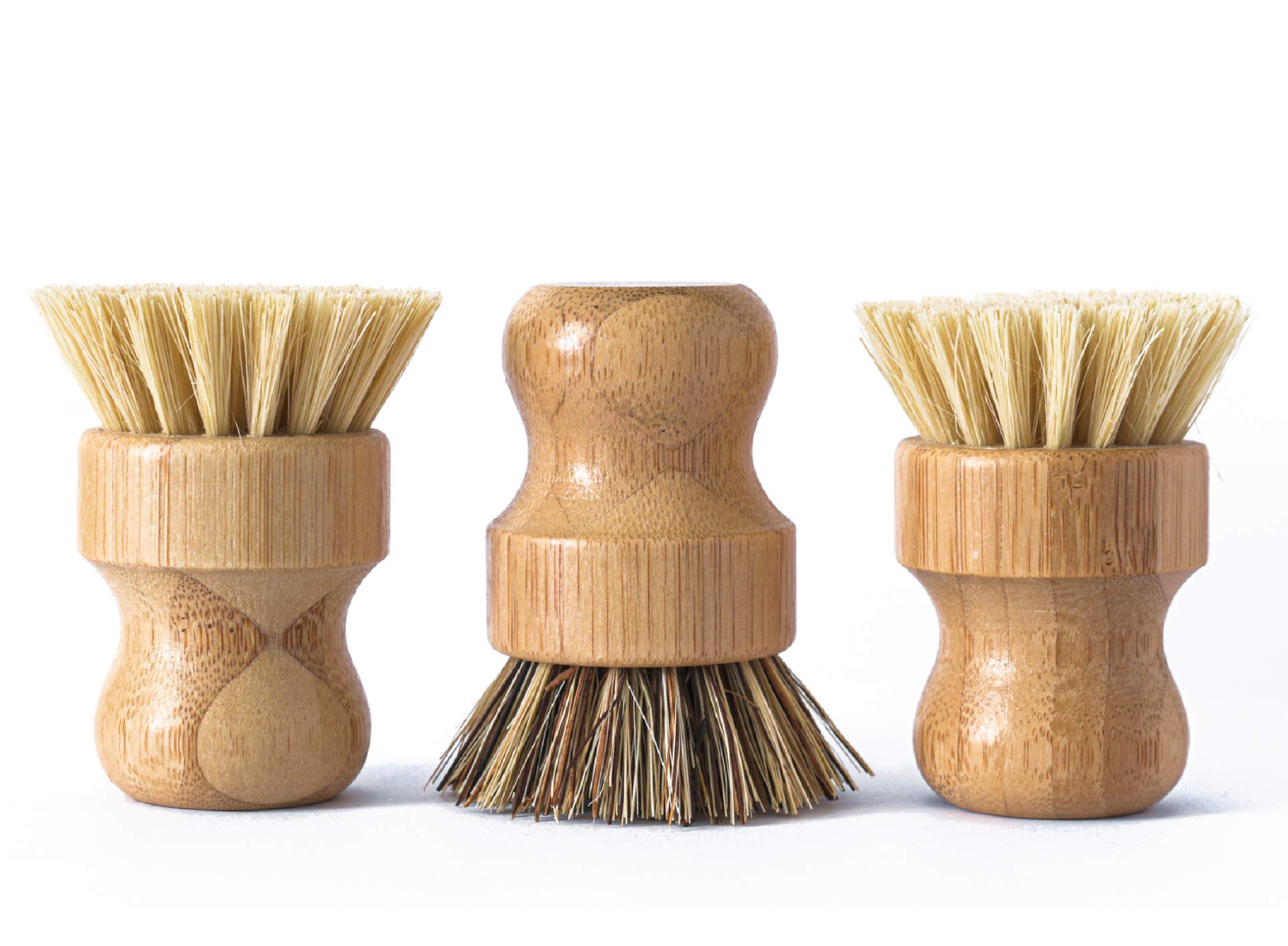 Eco-Friendly Bamboo Dish Brush Set - 3 Pack for Kitchen & Veggies