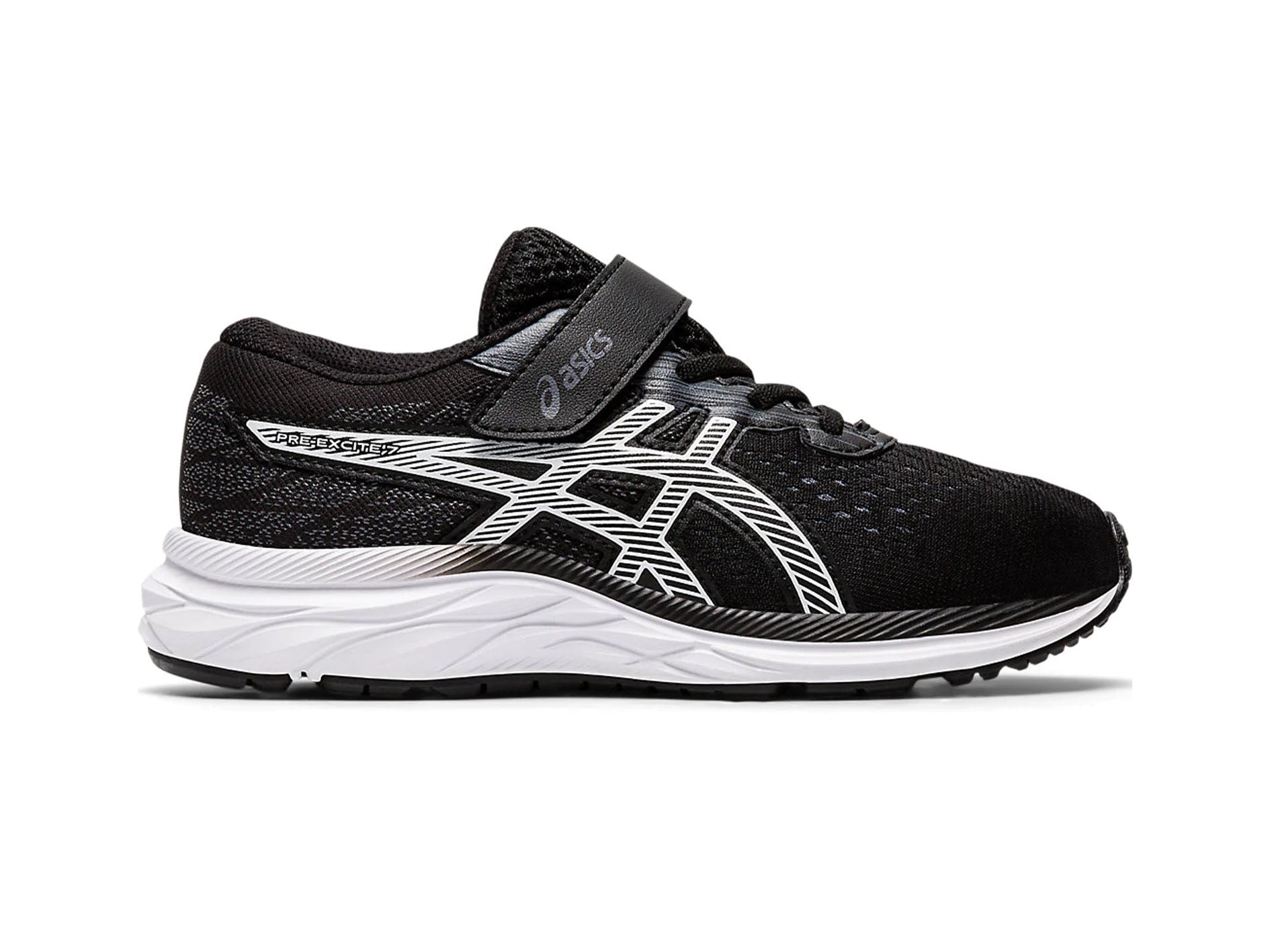 ASICS Junior Pre Excite 7 PS Kids Running Shoes - Black/White (1014A101-001) | Lightweight Athletic Sneakers for Boys & Girls | Perfect for School, Training & Daily Activities