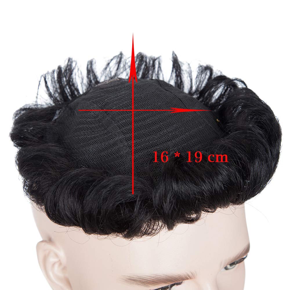 Natural Human Hair Topper for Men & Women - 4inch Clip-in Hairpiece for Thinning Hair (Color #1B Black) | Perfect for Daily Wear, Parties & Special Occasions