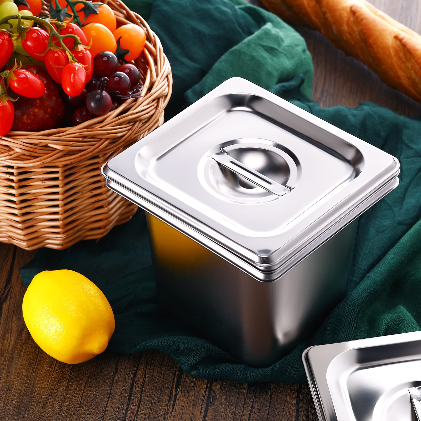 8-Pack Stainless Steel Steam Table Pans 6