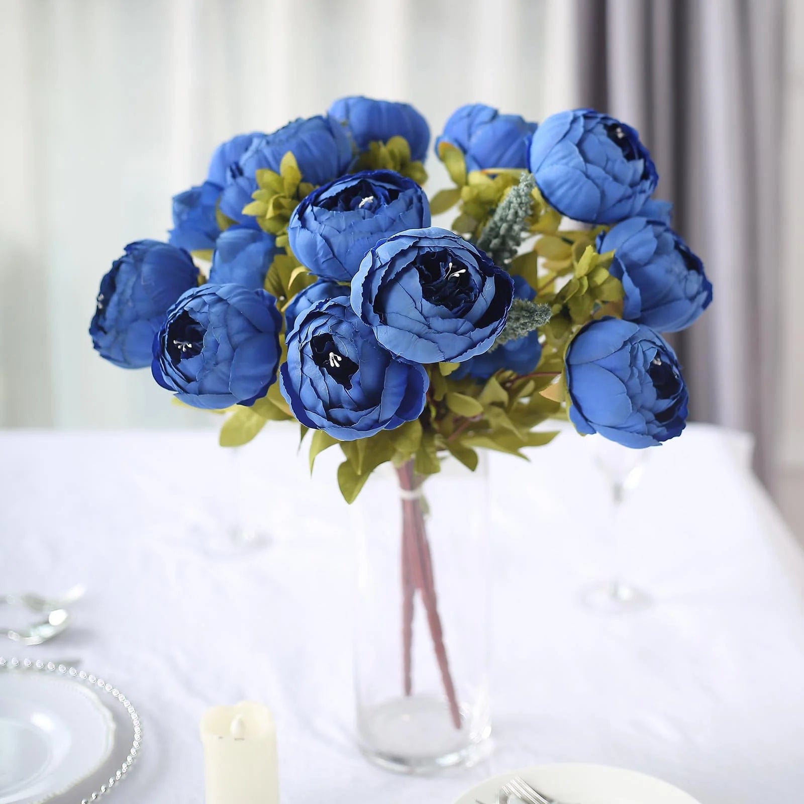 2 Pack 19 Stems Silk Peony Flowers Artificial Floral Arrangement - Perfect for Home Decor, Wedding Centerpieces & Office Tabletop Decoration